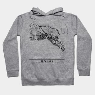 ISTANBUL TURKEY BLACK CITY STREET MAP ART Hoodie